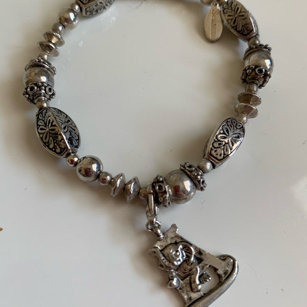 Seasons Silvertone University of Alabama Crimson Tide elephant mascot bracelet